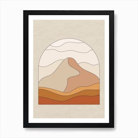 Pink Abstract Mountain Art Print