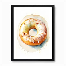 Almond Donut Cute Neon 1 Art Print