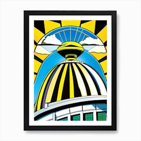 Observatory Dome Bright Comic Space Art Print