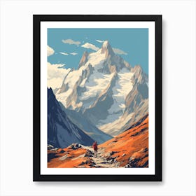 Tour De Mont Blanc France 5 Hiking Trail Landscape Art Print