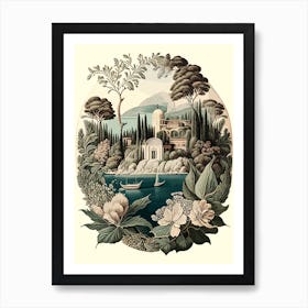 Isola Bella, Italy Vintage Botanical Art Print