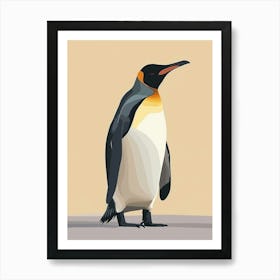 King Penguin Bleaker Island Minimalist Illustration 1 Art Print