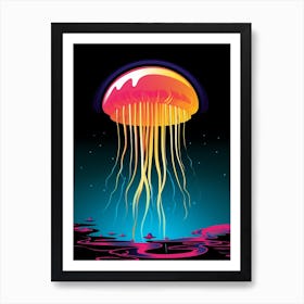 Moon Jellyfish Pop Art 2 Art Print