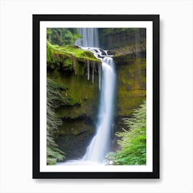 Silver Falls State Park Waterfall, United States Realistic Photograph (2) Art Print