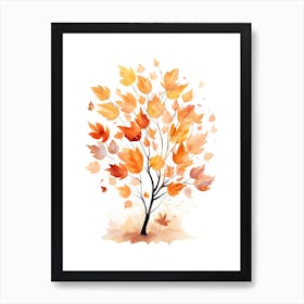 Cute Autumn Fall Scene 3 Art Print