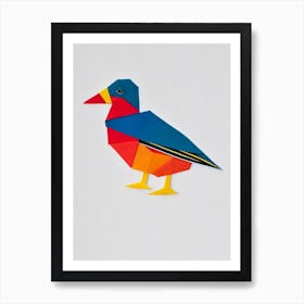 Mallard Duck Origami Bird Art Print