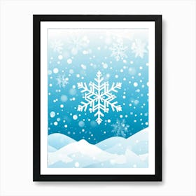 Abstract Vector Illustration Of A Merry Snowflake Nestled In Winter Frost Central On A Background A (6) Art Print