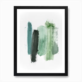 Abstract Aquarelle Green Shades Of The Woods Art Print