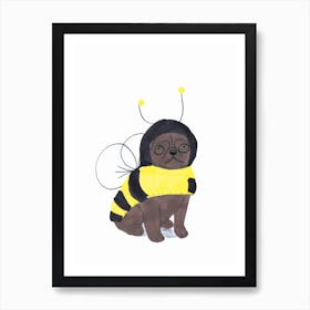 Pug Bee Art Print