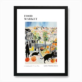 The Food Market In San Francisco 3 Illustration Poster Art Print