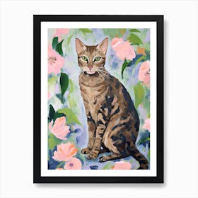 A Bengal Cat Painting, Impressionist Painting 3 Art Print
