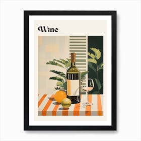 Wine 2 Retro Cocktail Poster Art Print