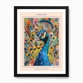 Kitsch Peacock Collage 1 Poster Art Print