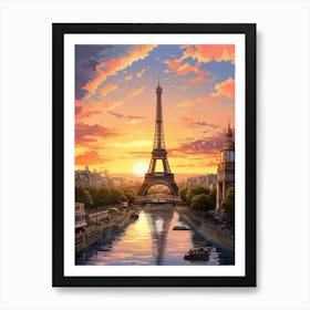 Paris Pixel Art 1 Art Print