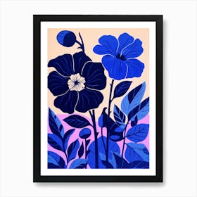 Blue Flower Illustration Petunia 1 Art Print