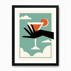 Martini, Cocktail print, Retro poster Art Print