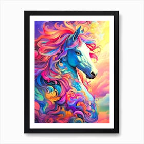 Colorful Horse Painting Art Print