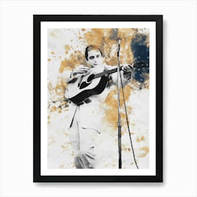 Smudge Of American Music Legend Johnny Cash Art Print