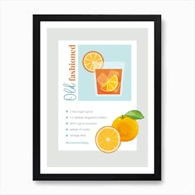 Old Fashioned Recipe Art Print