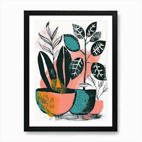 Pots And Plants 2 Art Print