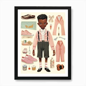 Vintage Paper Doll Boy Kitsch 3 Art Print