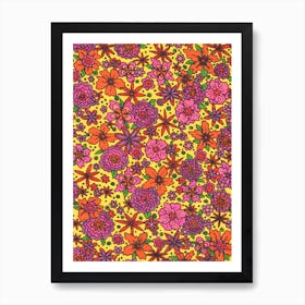 Funky Flowers Art Print