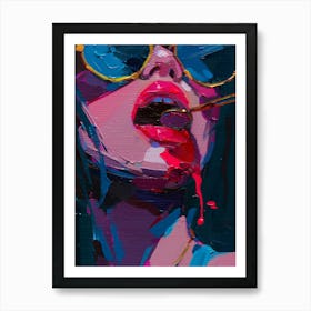 Sexy Girl In Sunglasses 1 Art Print