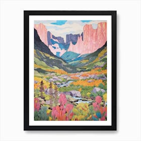 Cradle Mountain Australia 2 Colourful Mountain Illustration Art Print