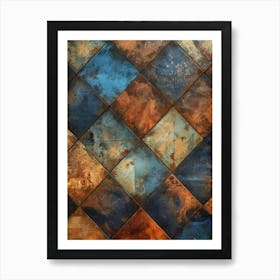 Rusty Tile Background Art Print