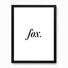 Fox in White Art Print