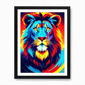 Colorful Lion 4 Art Print