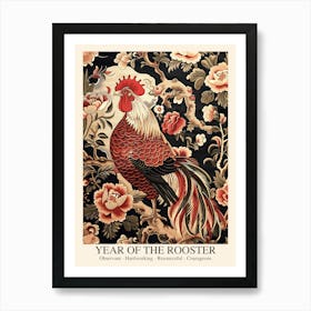 Chinese Lunar Year Of The Rooster 1 William Morris Style Art Print