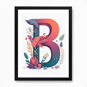 Colorful Letter B Illustration 14 Art Print