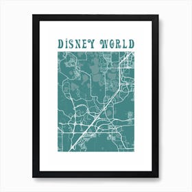 Disney World Florida Map Print Art Print