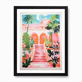 Villa Deste Gardens Abstract Riso Style 1 Affiche