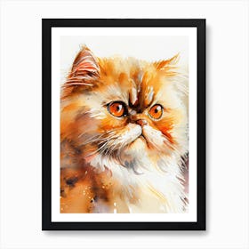 Persian Cat Watercolor Painting animal Art Print