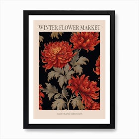 Chrysanthemums 10 Winter Flower Market Poster Art Print