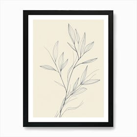 Line Drawing Of A Leaf 10 Art Print