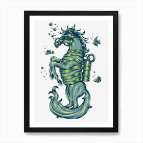 Scuba Diving Horse Art Print