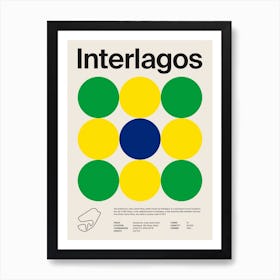 Mid Century Interlagos F1 Poster