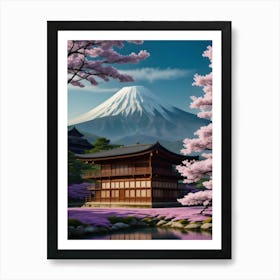 Mt Fuji Cherry Blossoms Mount Fuji Japan 3 Art Print