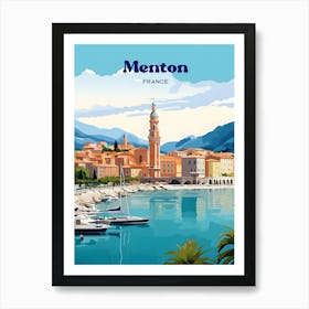 Menton France Summer Travel Illustration Art Print