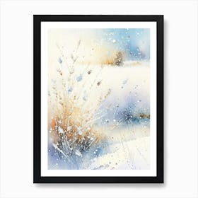 Snowflakes On A Field, Snowflakes, Storybook Watercolours 3 Art Print