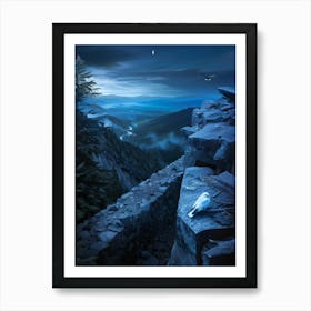 Cliffs At Night Art Print