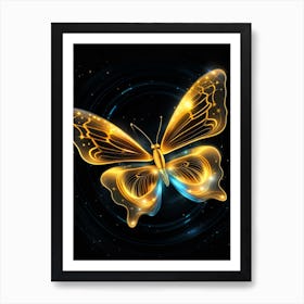 Golden Butterfly 46 Art Print