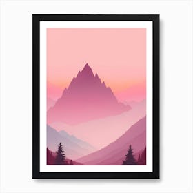 Misty Mountains Vertical Background In Pink Tone 37 Art Print
