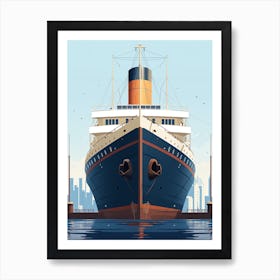 Titanic Ship Modern Minimalist Illustration 2 Art Print