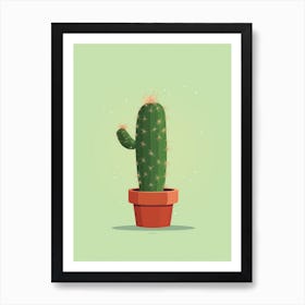 Fishhook Cactus Illustration 5 Art Print