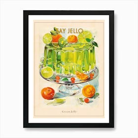 Lime Green Jelly Vintage Cookbook Inspired 1 Poster Art Print
