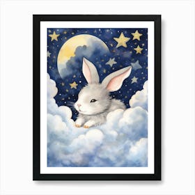 Baby Rabbit 3 Sleeping In The Clouds Art Print